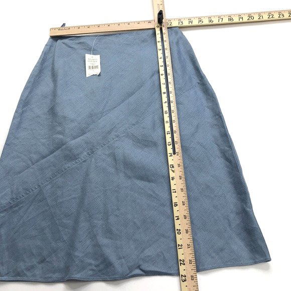 Banana Republic NEW Vintage VTG 0 (Fits 25 In) 100% Linen Zip Skirt Blue - Picture 2 of 9